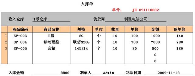 Kaiyun中国：勤哲Excel服务器示例模板库之----库存管理系统(图7)